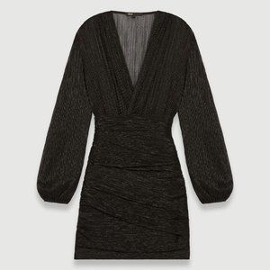 Maje Figure Hugging dress - black/gold